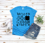 Sketched Fairytale characters t-shirt