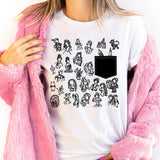 Sketched Fairytale characters t-shirt