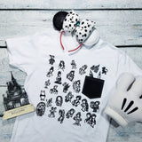 Sketched Fairytale characters t-shirt