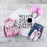 Sketched Fairytale characters t-shirt