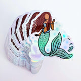 Holographic LIVE ACTION mermaid Doodle sticker