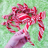 Candy Cane knotty bow / Christmas