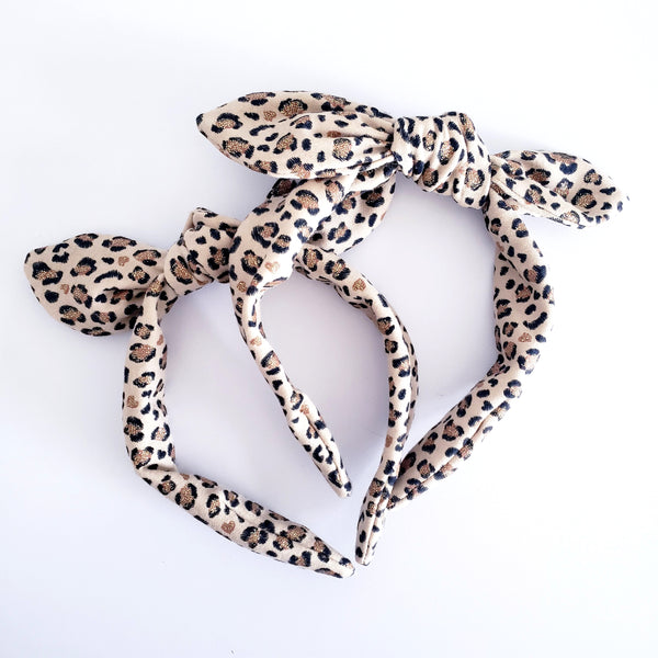 Glitter Leopard Print Knotty Bow