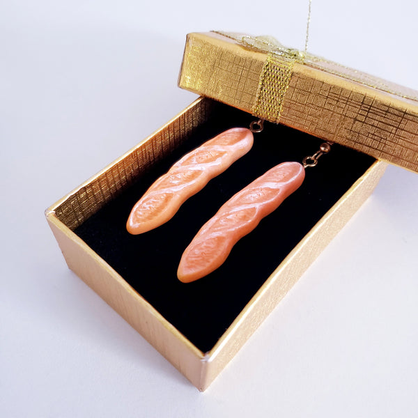 French Baguette Bread Earrings