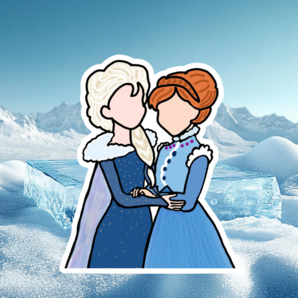 Frozen Christmas Sisters doodle Magnet