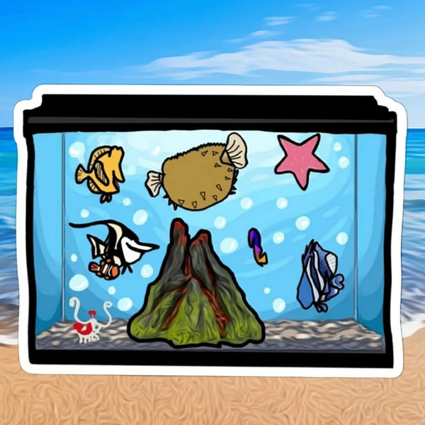 Fish tank doodle magnet