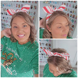 Candy Cane knotty bow / Christmas