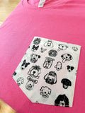 DOG DOODLES pocket tee shirt
