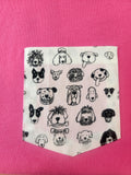 DOG DOODLES pocket tee shirt