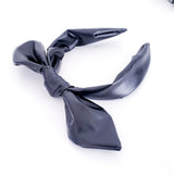 Black Faux Leather Knotty Bow