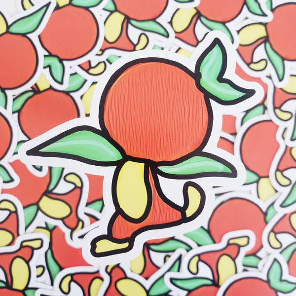 Orange bird doodle magnet