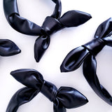 Black Faux Leather Knotty Bow