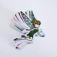 Holographic Tinker Fairy Doodle sticker