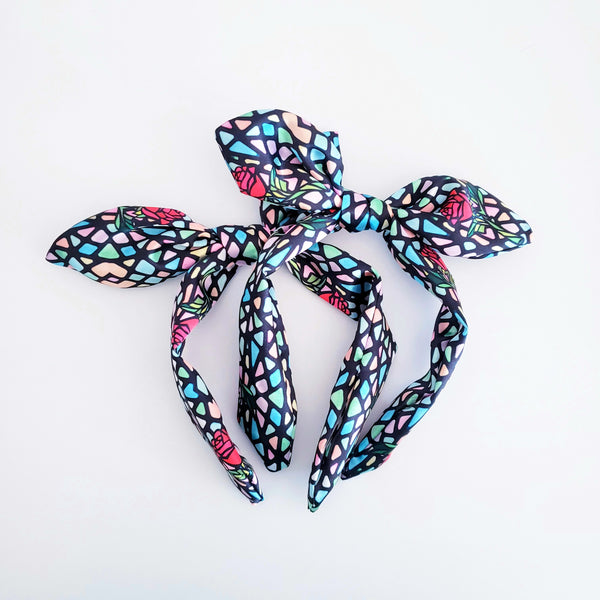 Stained Glass Enchanted Rose Knotty Bow