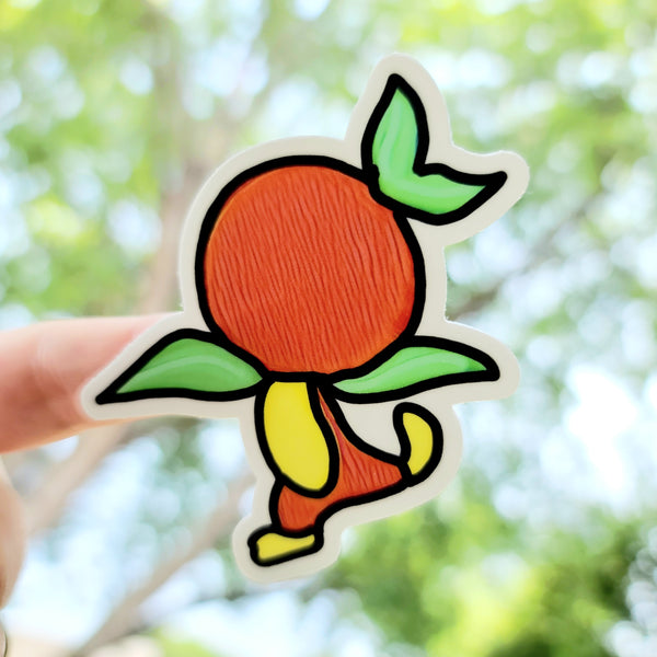 Orange bird Doodle sticker