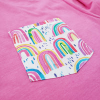 Watercolor Rainbow pocket tee shirt