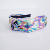 Iridescent / Holographic knotted headband / 50th Celebration hair accessory