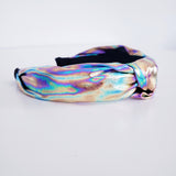 Iridescent / Holographic knotted headband / 50th Celebration hair accessory
