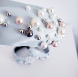 CINDERELLA blue / pearl knotted thick headband hair accessory