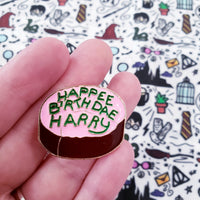 Happy birthday wizard pin  / soft enamel pin with metal backing