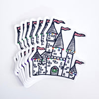 Christmas Castle Doodle sticker