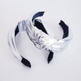 Metallic silver twist knotted headband