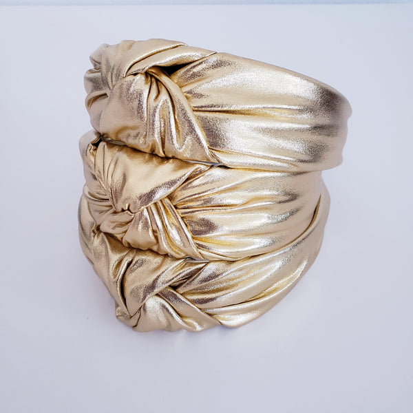 Metallic GOLD twist knotted headband