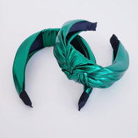 Metallic Emerald Green  twist knotted headband