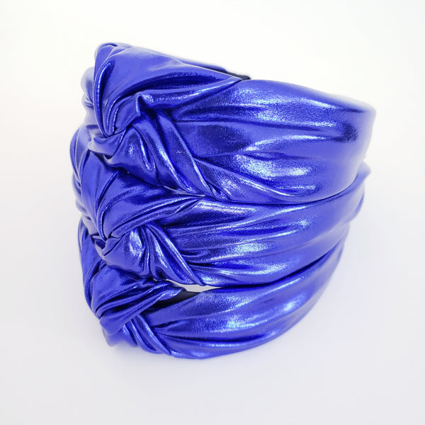 Midnight blue twist knotted headband