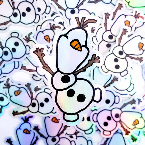 Snowman holographic Doodle sticker