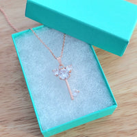 Keys to the Kingdom zircon rosegold necklace / 18 inches