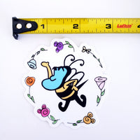 Mouse flowers with bee Doodle sticker
