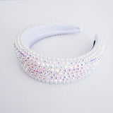 Oversized puffy  headband with crystals
