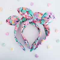 Valentines Day knotty bow headband hair accessory