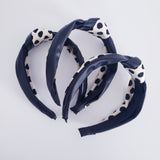 Spotted Twisted knotted Black Faux Leather headband