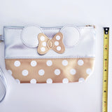 Silver and Gold Polka dot Mouse Cosmetic zipper bag