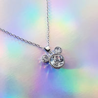 Diamond Mouse silver necklace
