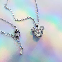 Diamond Mouse silver necklace