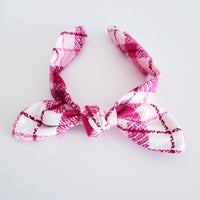 Pink Plaid knotty bow