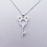 Keys to the Kingdom zircon Silver necklace / 17 inches