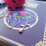Dangling Enchanted Rose gold necklace