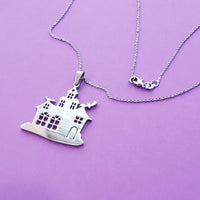 Haunted House Silver necklace / 18 inches