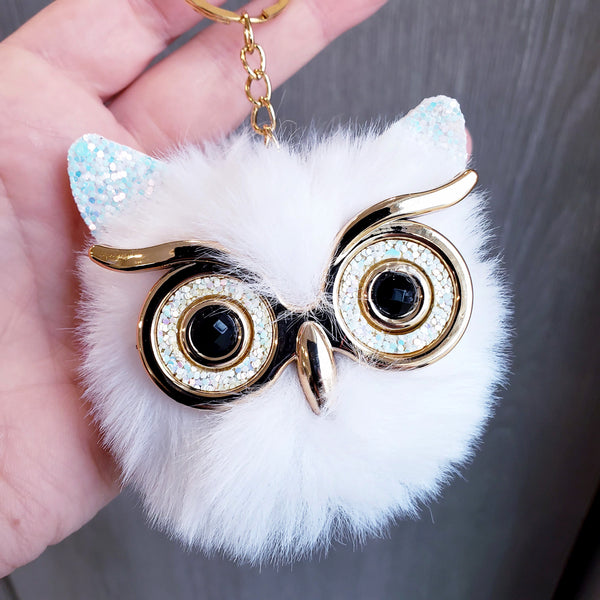 Snow Owl Keychain