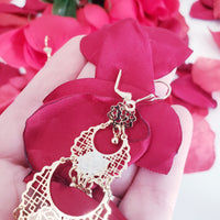 Enchanted Rose Clip On Earrings
