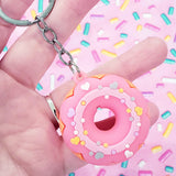 Pink Spinkle Donut Keychain