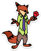 Clever Fox doodle Magnet