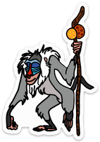 Wise Baboon doodle Magnet