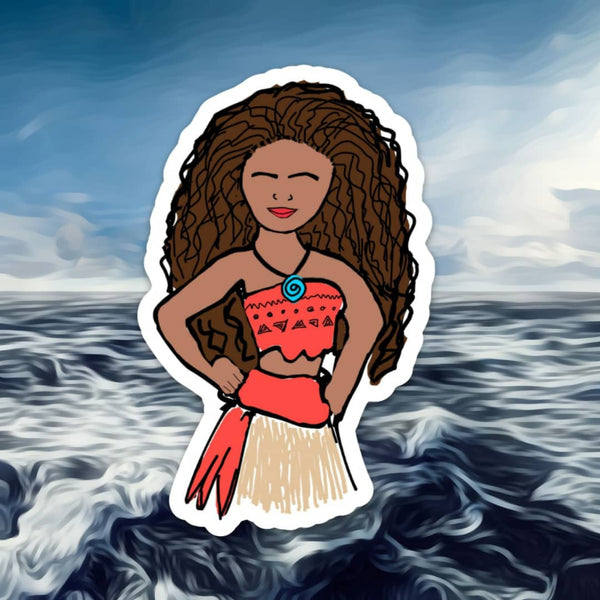 Polynesian Princess doodle Magnet  / Wayfinder