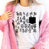 Sketched Fairytale characters t-shirt