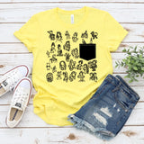 Sketched Fairytale characters t-shirt